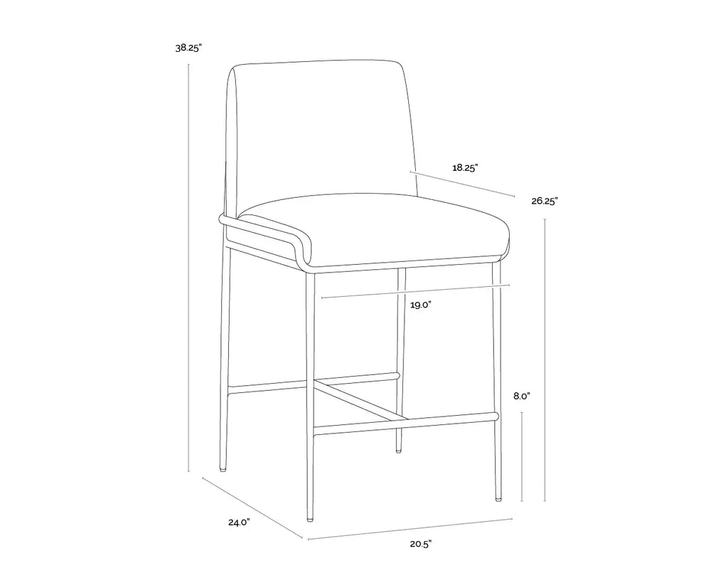 SUNPAN LATHAN COUNTER STOOL - GERALT LINEN 112314