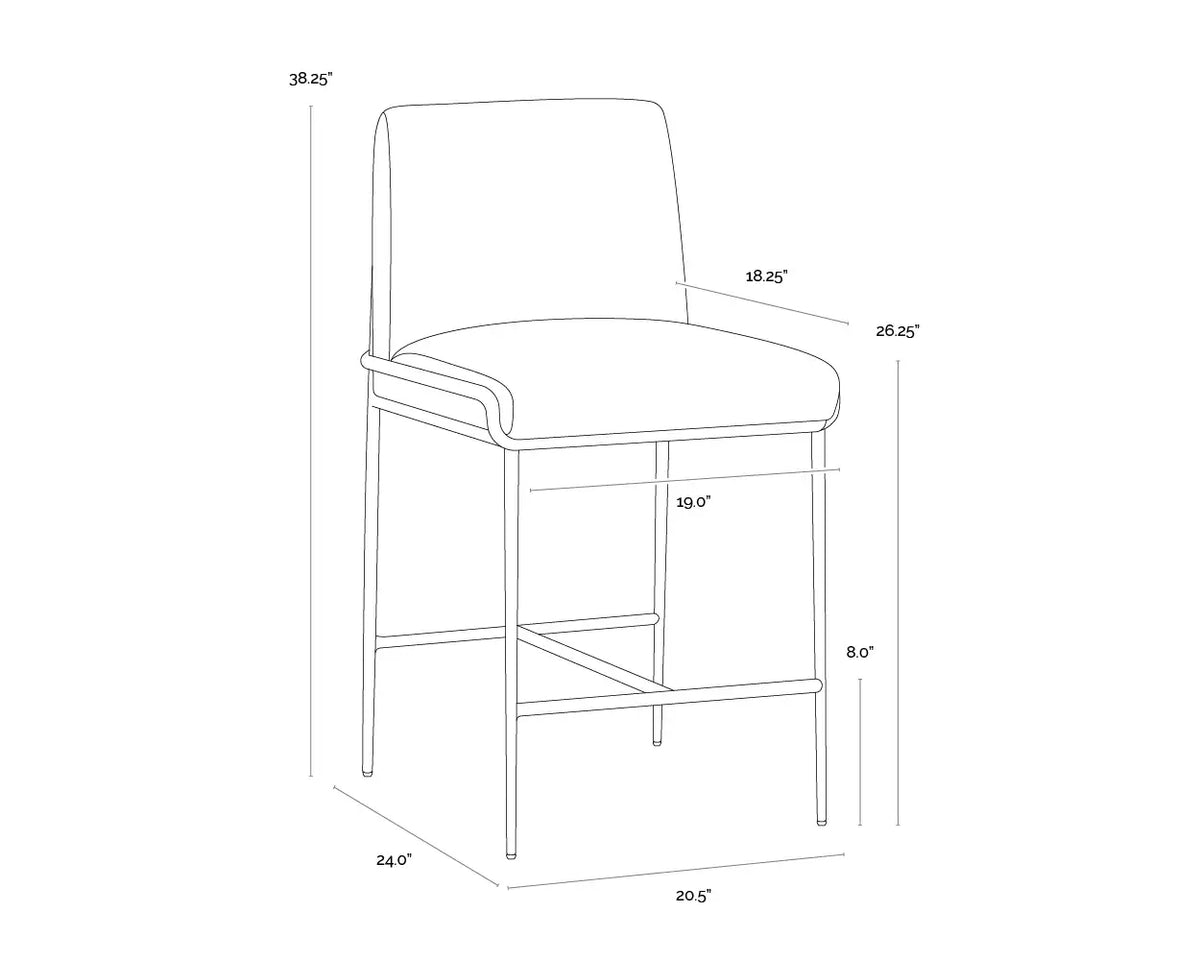 SUNPAN LATHAN COUNTER STOOL - GERALT LINEN 112314