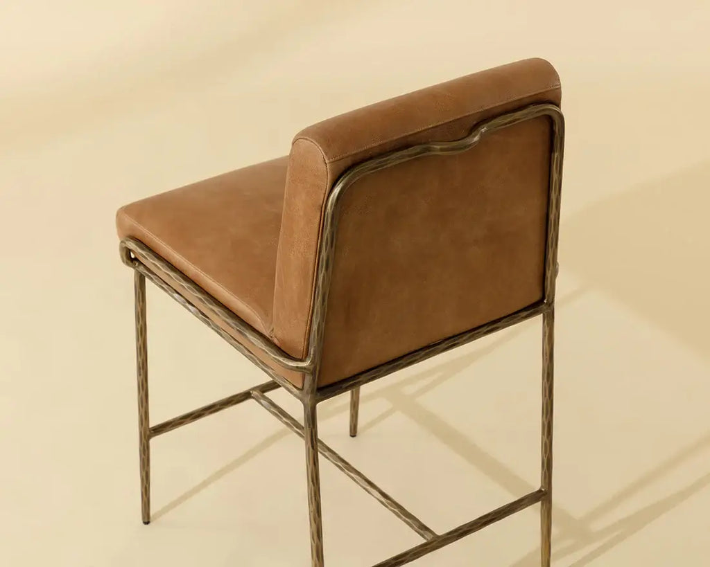 SUNPAN LATHAN COUNTER STOOL - TAN LEATHER 112227