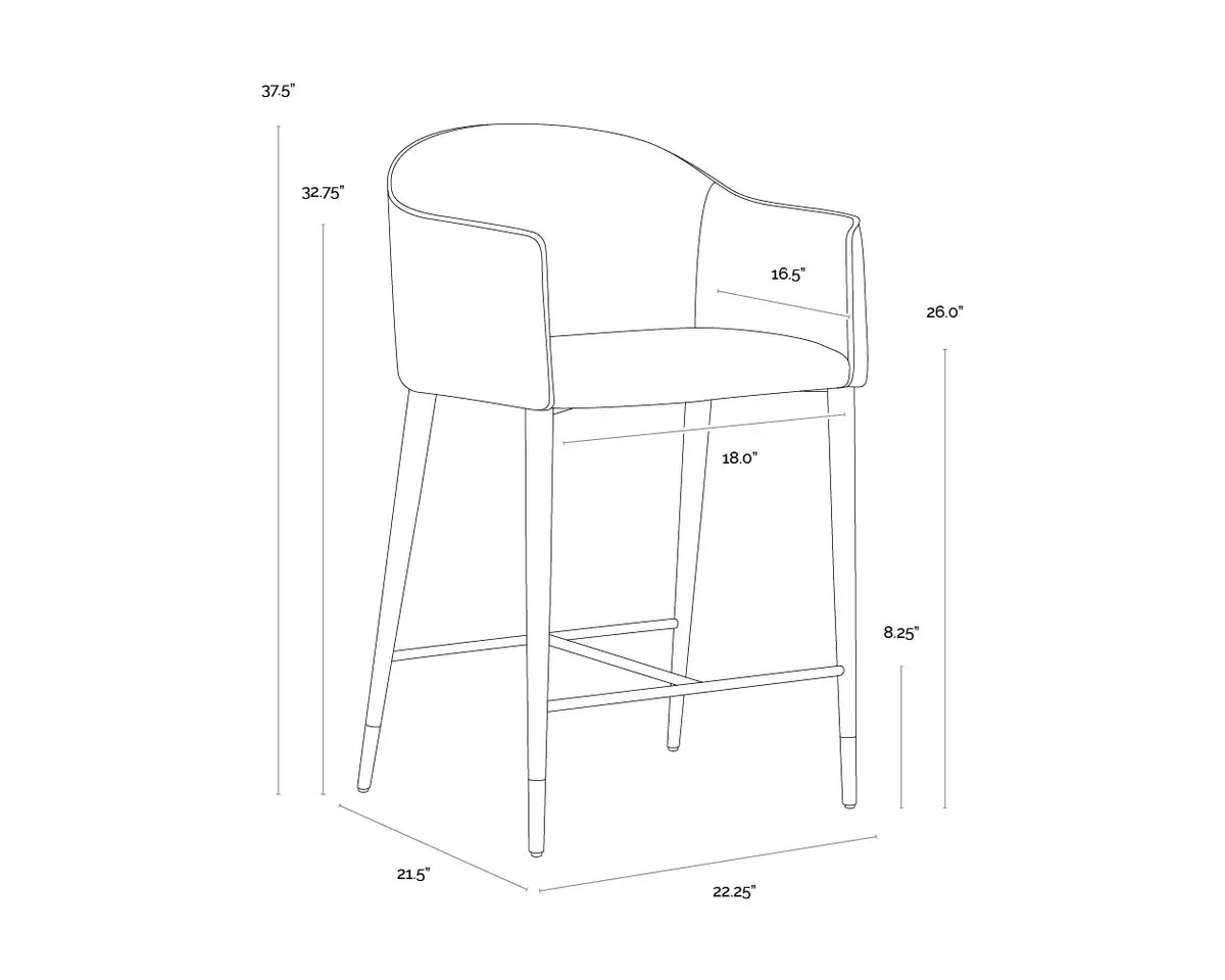 SUNPAN  KYLIN COUNTER STOOL - DILLON CREAM / BRAVO ASH 112244