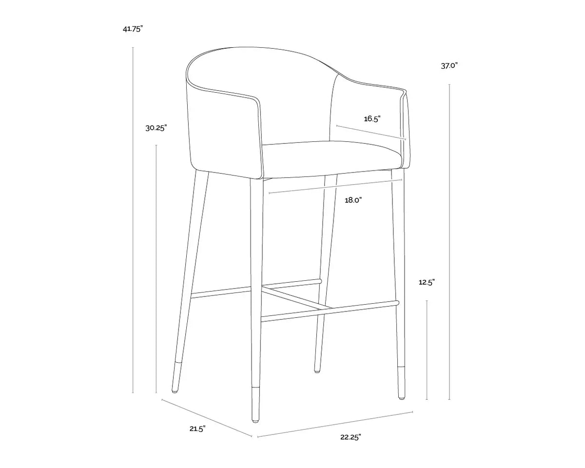 SUNPAN  KYLIN BARSTOOL - DILLON CREAM / BRAVO ASH  112245