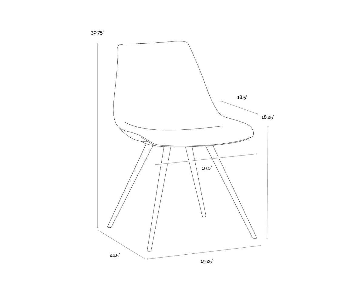 SUNPAN  LIPA DINING CHAIR - BLACK- BELFAST HEATHER GREY 112263
