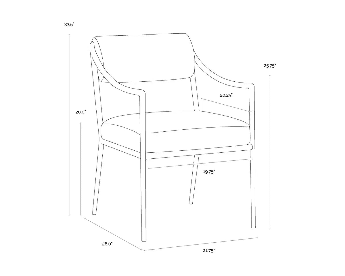 SUNPAN LETICIA DINING ARMCHAIR - GERALT LINEN 112313