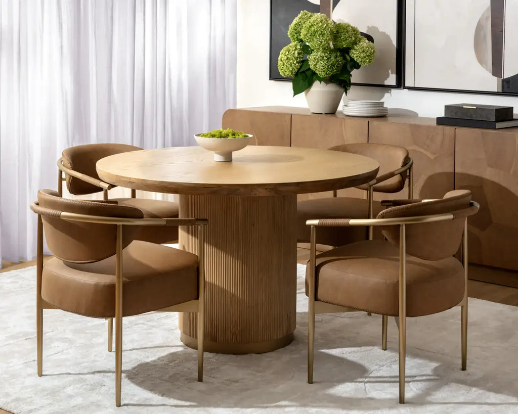 SUNPAN KALLA DINING TABLE - ROUND - RUSTIC OAK - 48" 112365