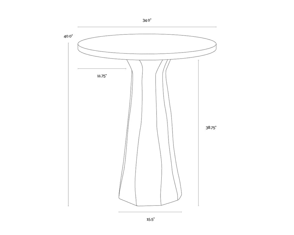 SUNPAN KLIFF BAR TABLE -TRAVERTINE LOOK - 34" 112488