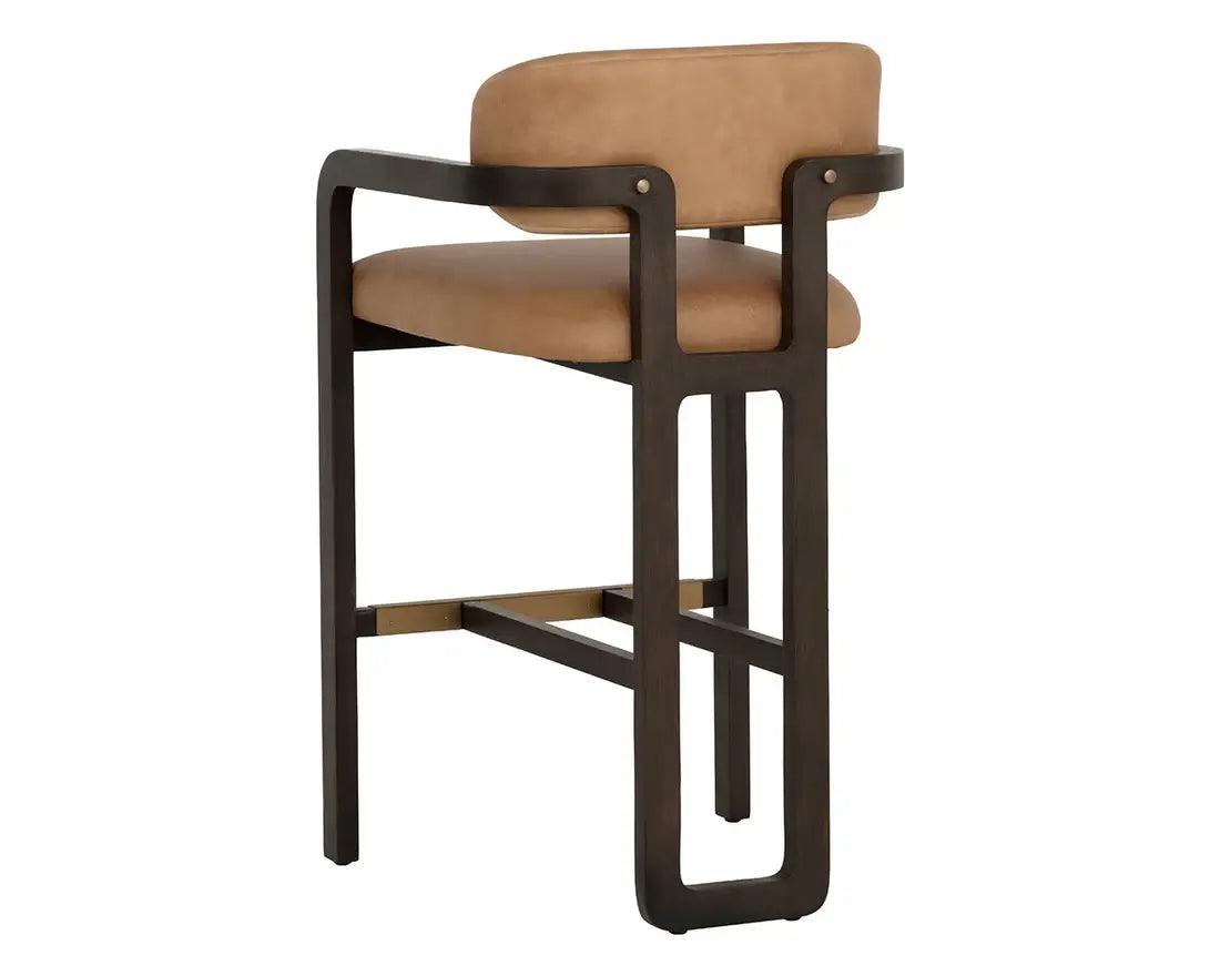 SUNPAN MADRONE BARSTOOL - BROWN - LUDLOW SESAME LEATHER 112385