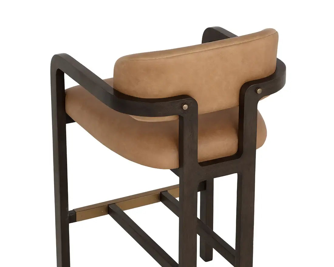 SUNPAN MADRONE BARSTOOL - BROWN - LUDLOW SESAME LEATHER 112385