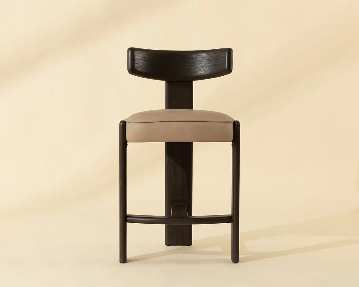 SUNPAN HORTON COUNTER STOOL - DARK BROWN - SAHARA SAND LEATHER 112395
