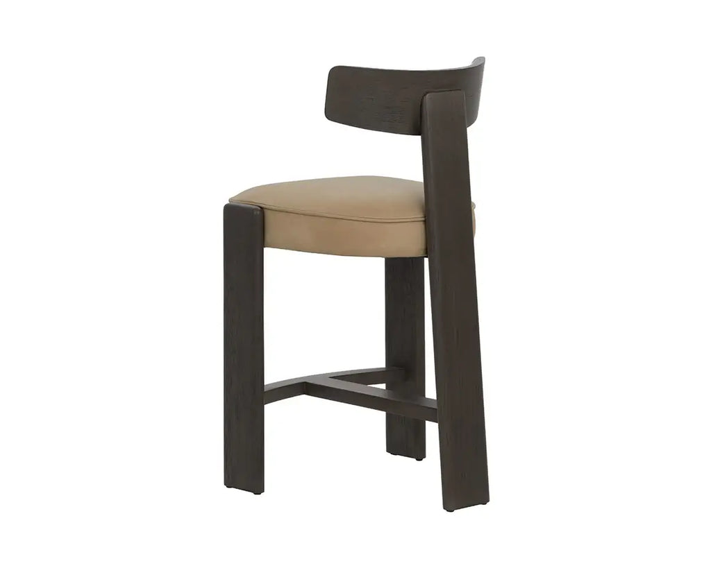 SUNPAN HORTON COUNTER STOOL - DARK BROWN - SAHARA SAND LEATHER 112395