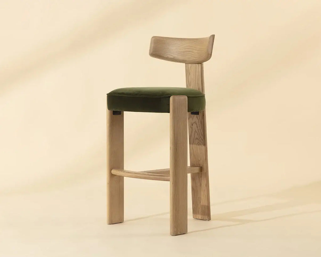 SUNPAN HORTON BARSTOOL - RUSTIC OAK - FOREST GREEN 112396