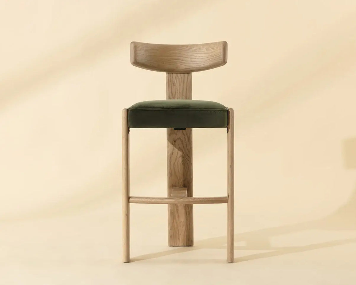 SUNPAN HORTON BARSTOOL - RUSTIC OAK - FOREST GREEN 112396