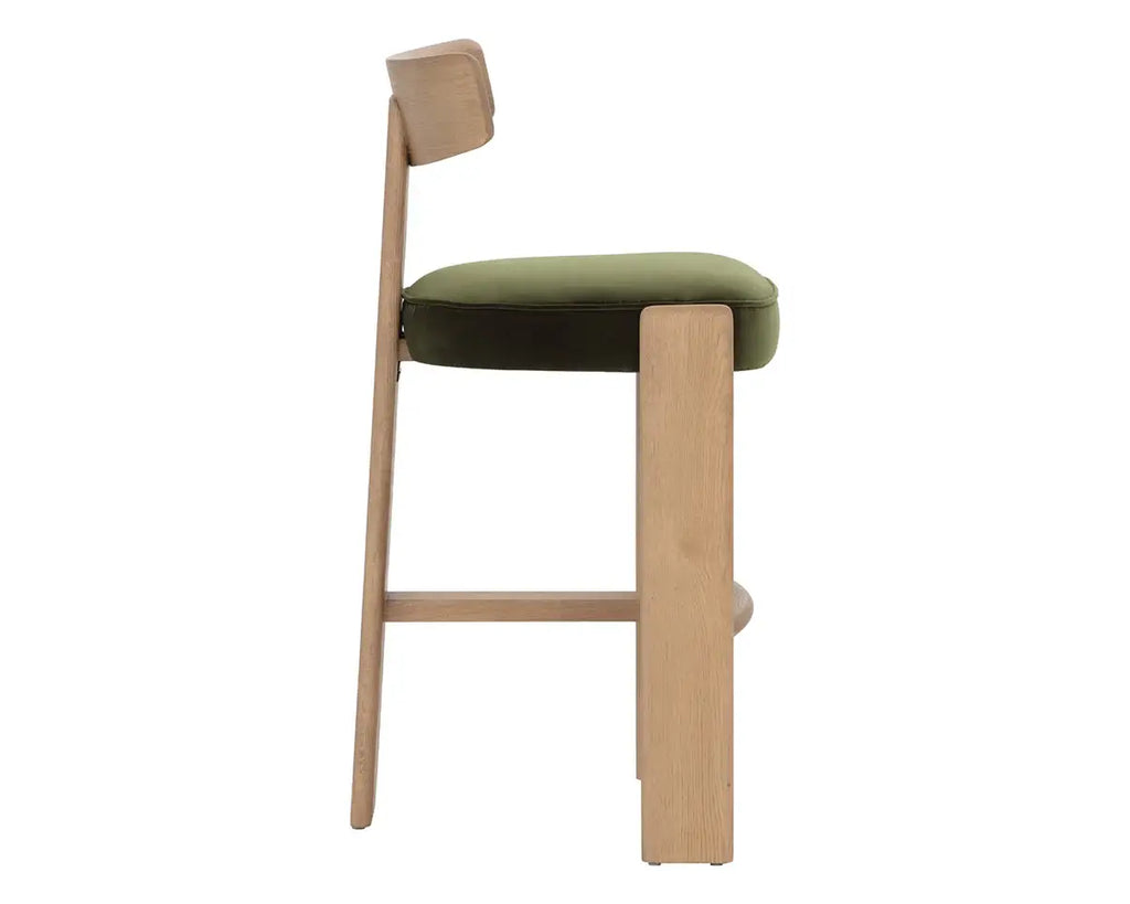 SUNPAN HORTON BARSTOOL - RUSTIC OAK - FOREST GREEN 112396