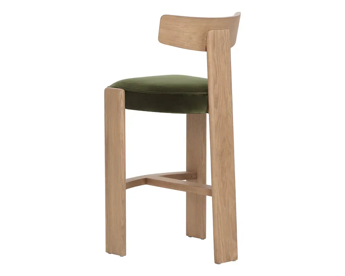SUNPAN HORTON BARSTOOL - RUSTIC OAK - FOREST GREEN 112396