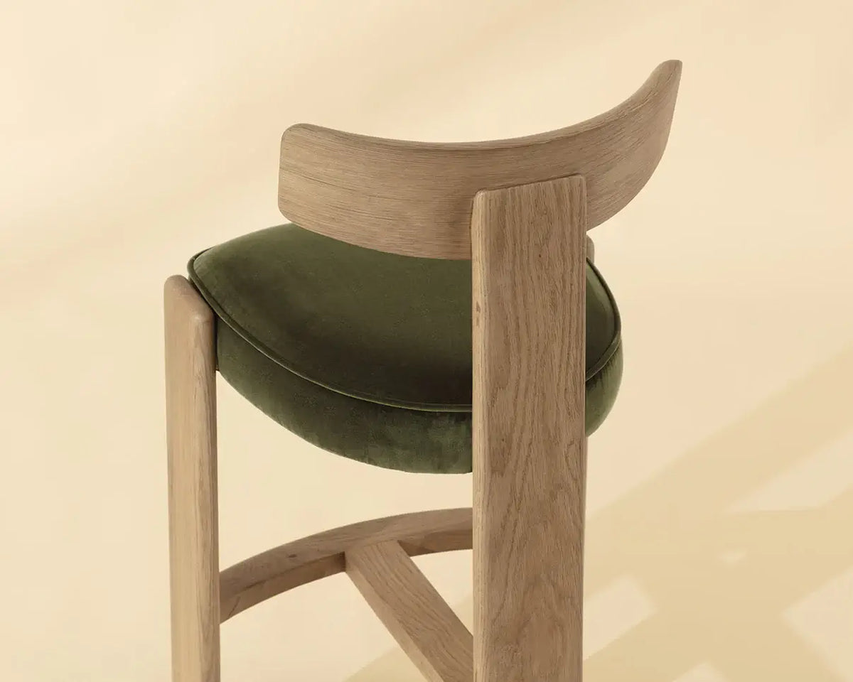 SUNPAN HORTON BARSTOOL - RUSTIC OAK - FOREST GREEN 112396