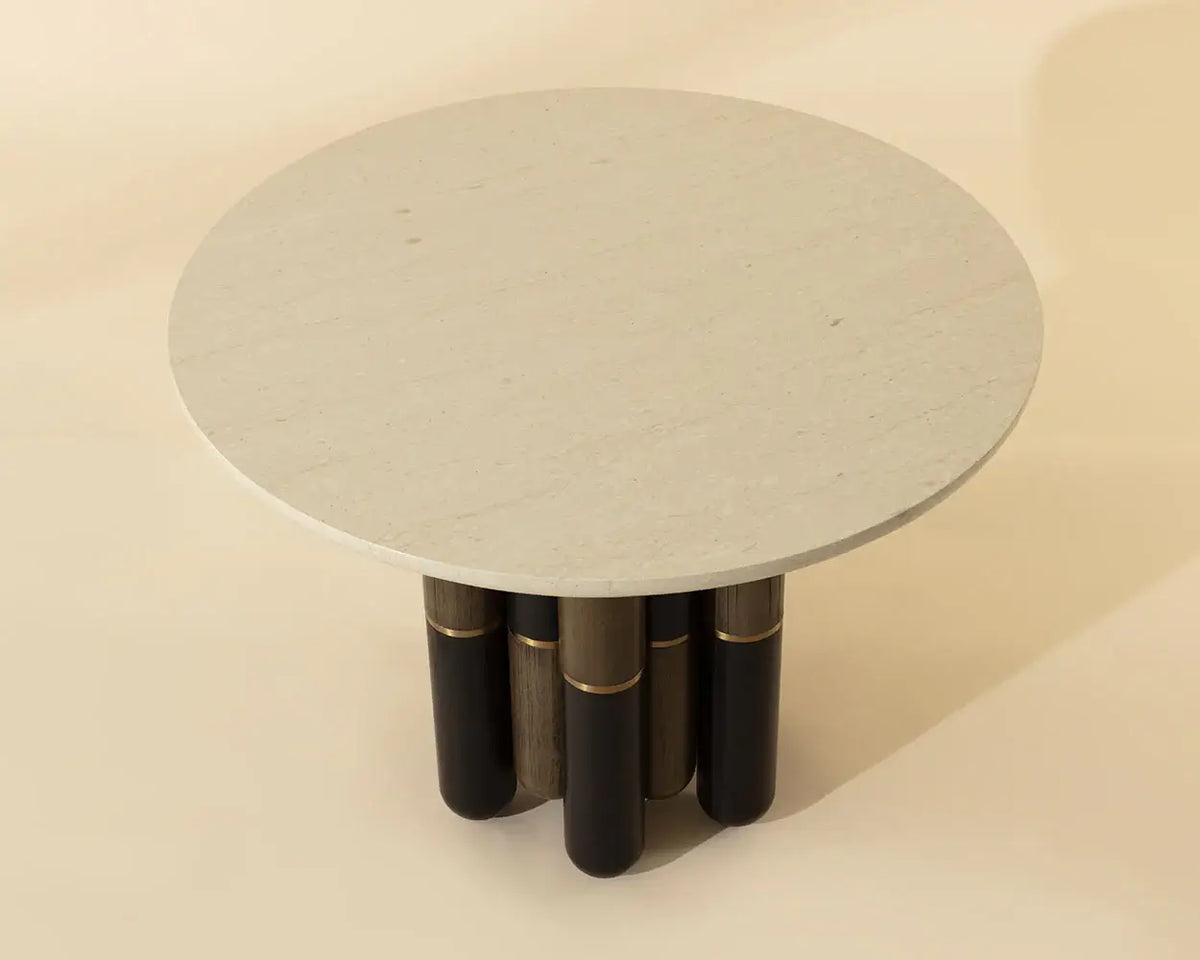 SUNPAN  YANNA DINING TABLE - ROUND - CREAM MARBLE - 39.5" 112541