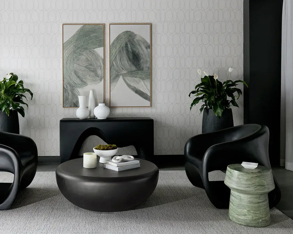 SUNPAN   BRIE END TABLE - MARBLE LOOK - SAGE 112581