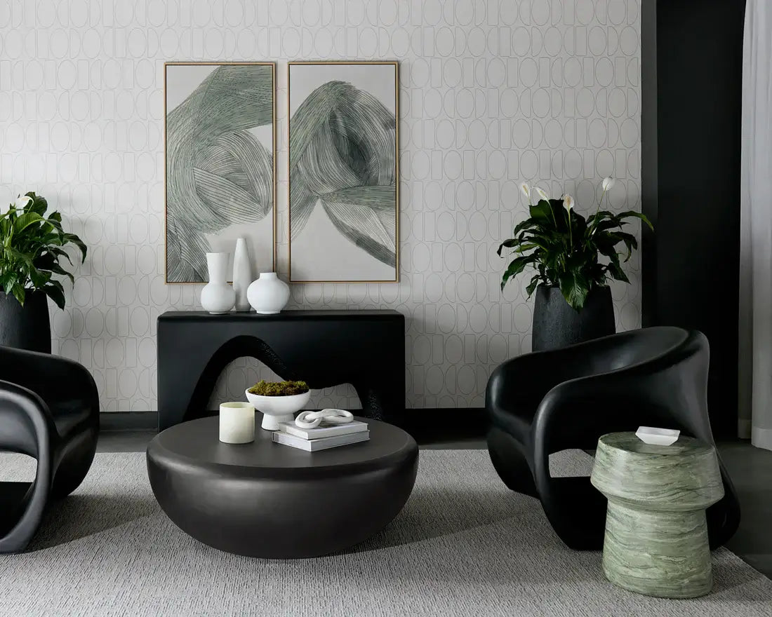 SUNPAN   BRIE END TABLE - MARBLE LOOK - SAGE 112581