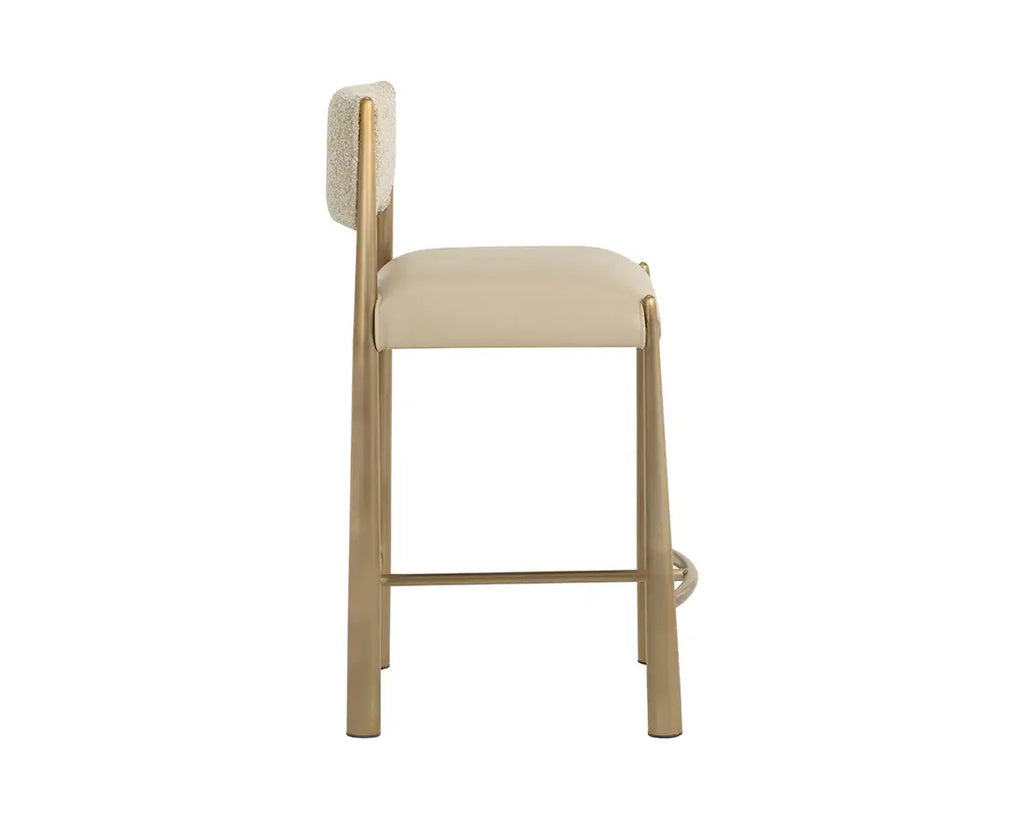 SUNPAN  BAYARD COUNTER STOOL - ANTIQUE BRASS - NAPA BEIGE 112688