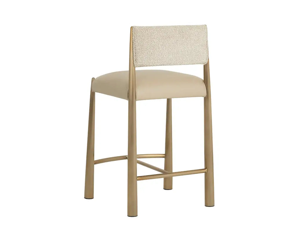 SUNPAN  BAYARD COUNTER STOOL - ANTIQUE BRASS - NAPA BEIGE 112688