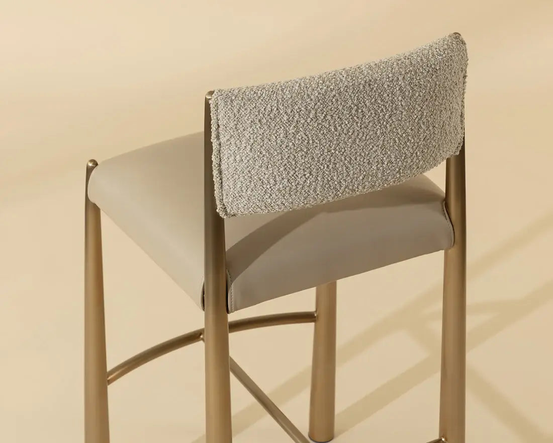 SUNPAN  BAYARD COUNTER STOOL - ANTIQUE BRASS - NAPA BEIGE 112688