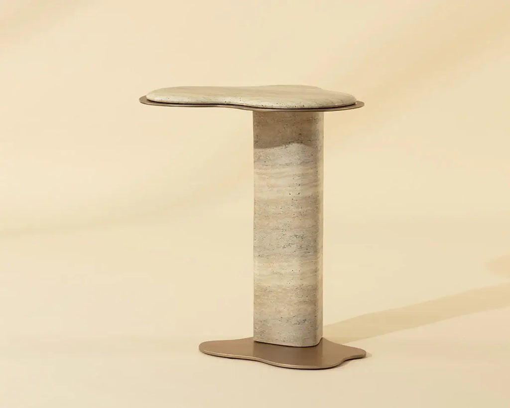 SUNPAN  ISOLA END TABLE -TRAVERTINE LOOK - DUNE 112829