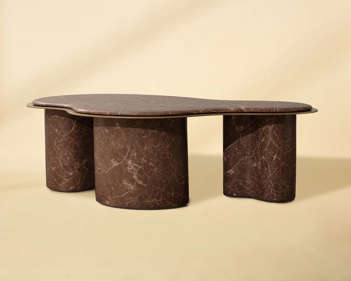 SUNPAN  ISOLA COFFEE TABLE - MARBLE LOOK - MOCHA 113321