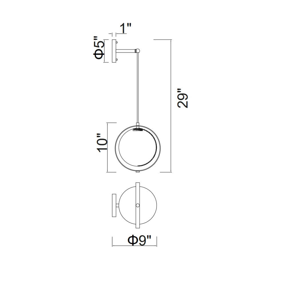 CWI LIGHTING DA VINCI 1-LIGHT WALL SCONCE 1153W9-1-169