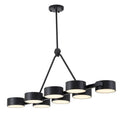 BETHEL BLACK 8 LT LINEAR CHANDELIER LED BE36C50B