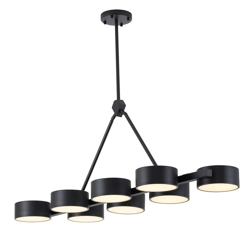 BETHEL BLACK 8 LT LINEAR CHANDELIER LED BE36C50B