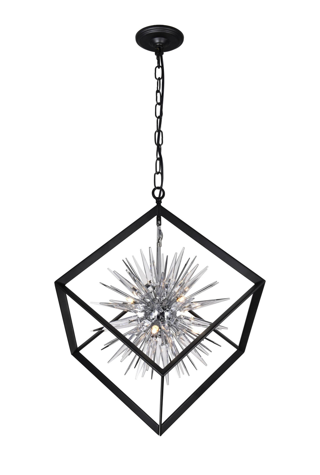 CWI LIGHTING 1178P22-6-601 STARBURST 6-LIGHT CHANDELIER