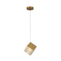 BETHEL BRASS FRAME CUBED PENDANT GL445P8BR