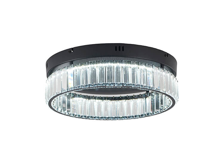 BETHEL ROUND SATIN BLACK FLUSH MOUNT GL448FM16BK
