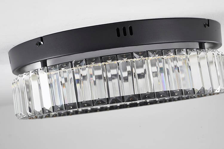 BETHEL ROUND SATIN BLACK FLUSH MOUNT GL448FM16BK
