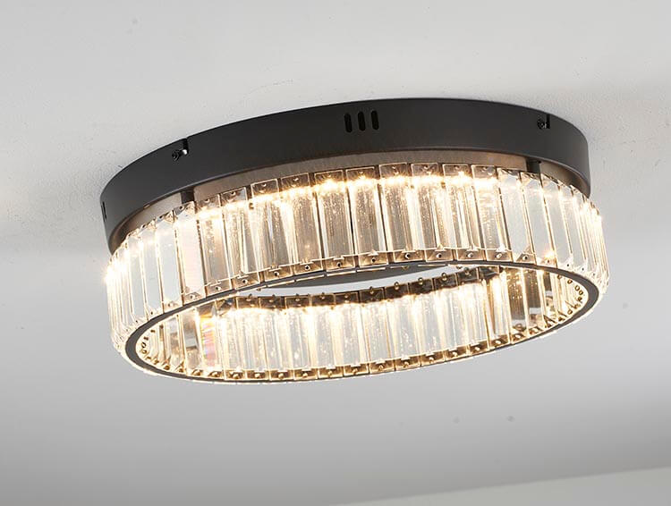 BETHEL ROUND SATIN BLACK FLUSH MOUNT GL448FM16BK