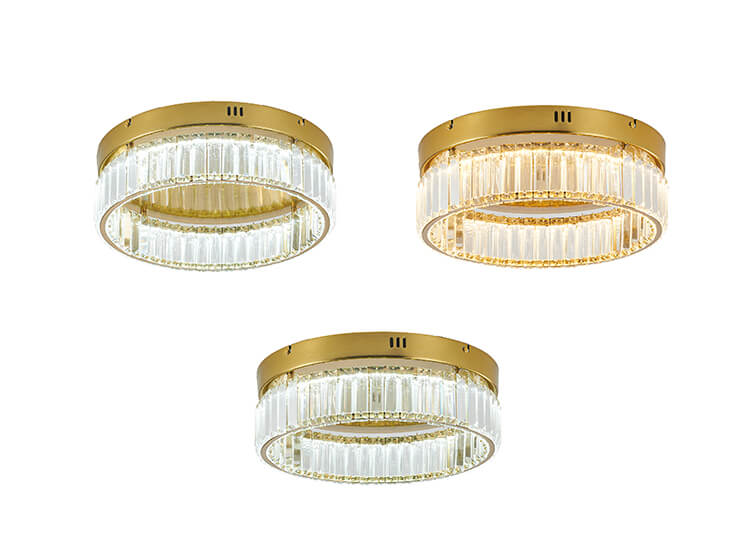 BETHEL ROUND BRASS FLUSH MOUNT GL448FM16BR