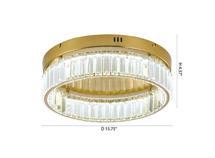 BETHEL ROUND BRASS FLUSH MOUNT GL448FM16BR