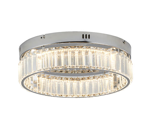 BETHEL ROUND CHROME FLUSH MOUNT GL448FM16CH
