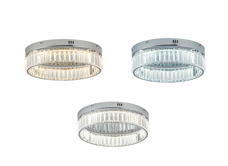 BETHEL ROUND CHROME FLUSH MOUNT GL448FM16CH