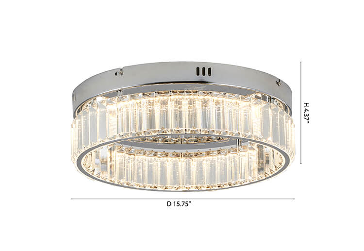 BETHEL ROUND CHROME FLUSH MOUNT GL448FM16CH