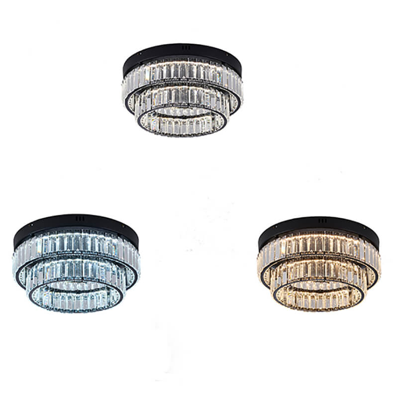 BETHEL ROUND SATIN BLACK FLUSH MOUNT GL450FM15BK