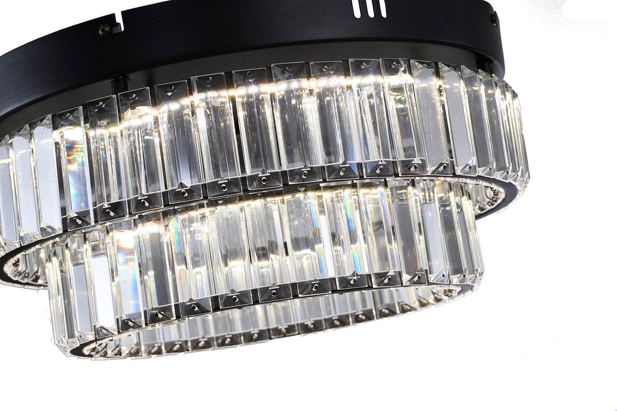 BETHEL ROUND SATIN BLACK FLUSH MOUNT GL450FM15BK