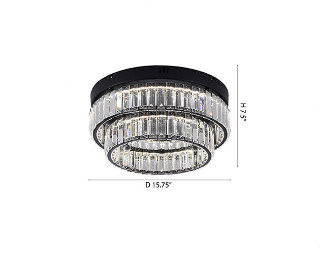 BETHEL ROUND SATIN BLACK FLUSH MOUNT GL450FM15BK