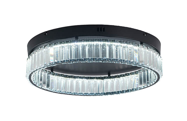 BETHEL ROUND SATIN BLACK FLUSH MOUNT GL449FM20BK