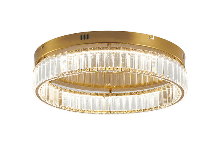 BETHEL ROUND BRASS FLUSH MOUNT GL449FM20BR