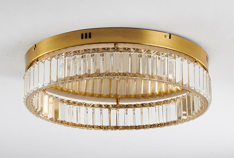 BETHEL ROUND BRASS FLUSH MOUNT GL449FM20BR