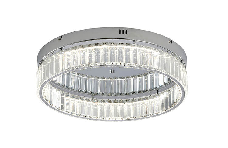 BETHEL ROUND CHROME FLUSH MOUNT GL449FM20CH