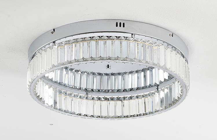 BETHEL ROUND CHROME FLUSH MOUNT GL449FM20CH