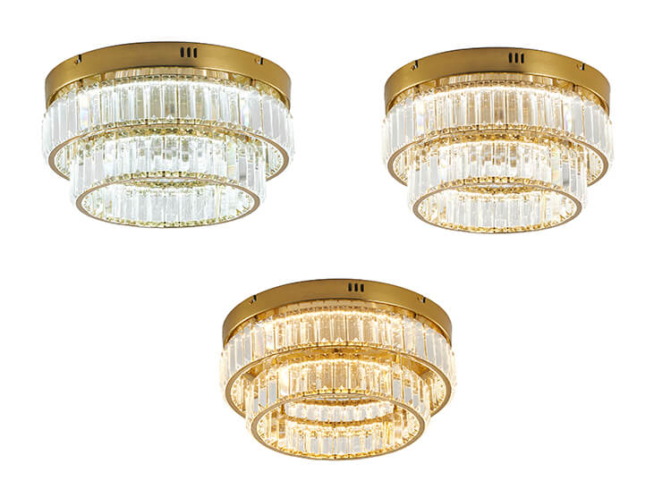 BETHEL ROUND BRASS FLUSH MOUNT GL450FM15BR