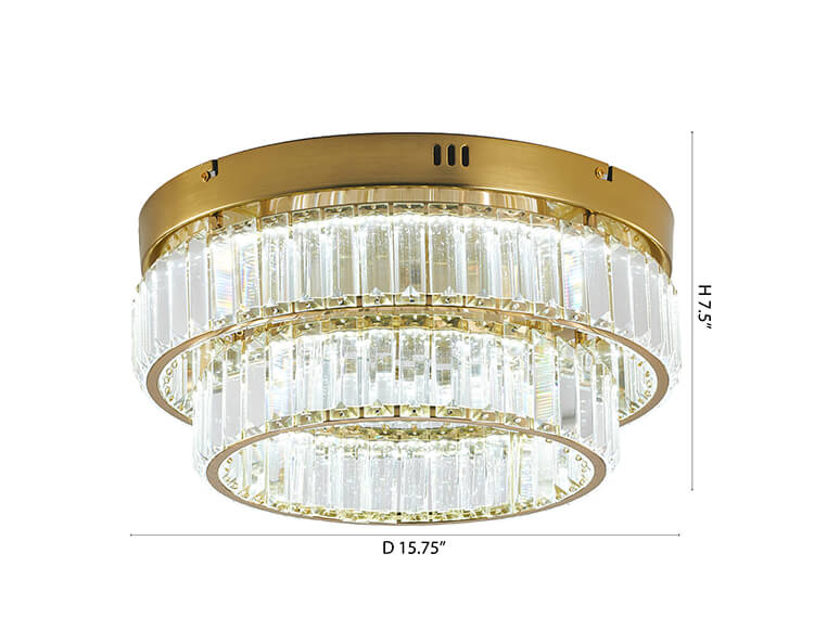 BETHEL ROUND BRASS FLUSH MOUNT GL450FM15BR