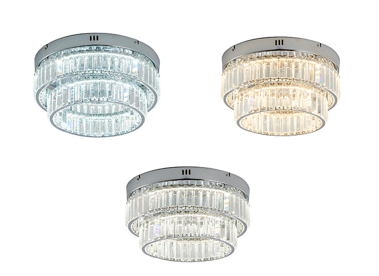 BETHEL ROUND CHROME FLUSH MOUNT GL450FM15CH